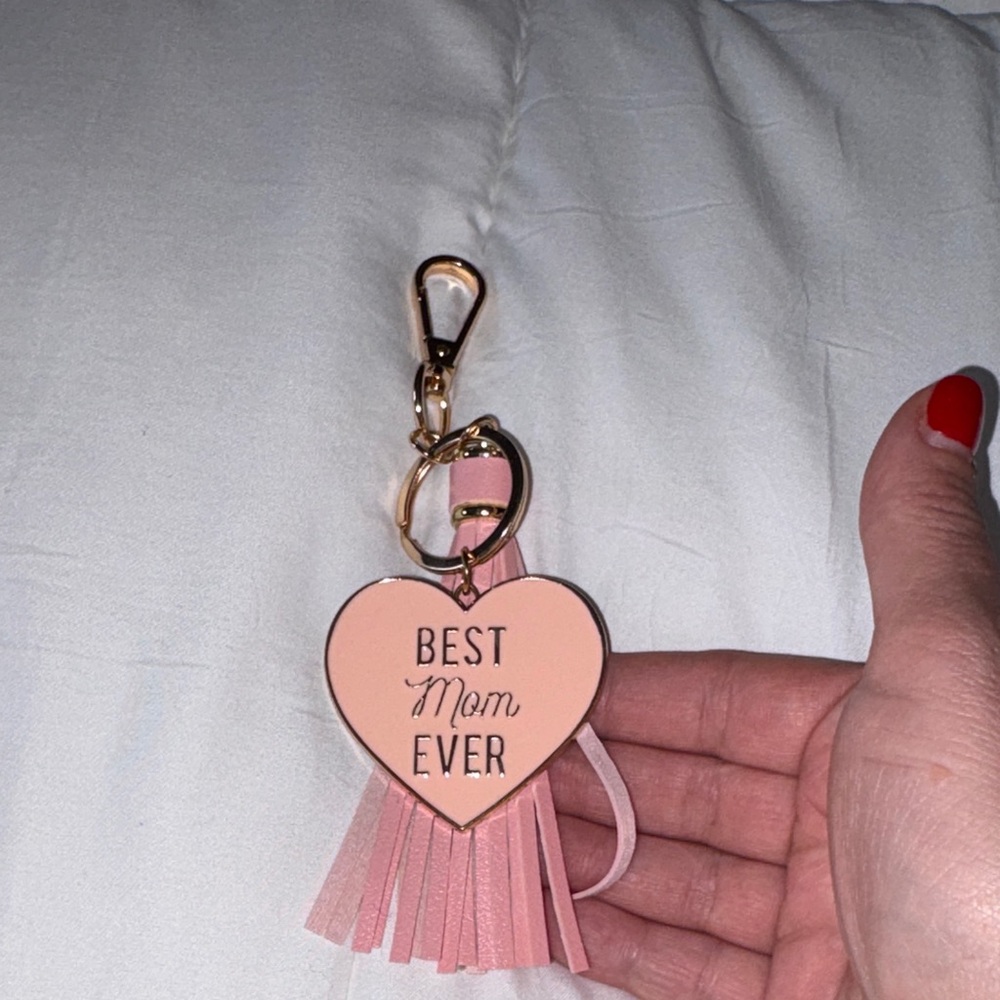 Charming Pink Heart Keychain with Tassel. New without tags